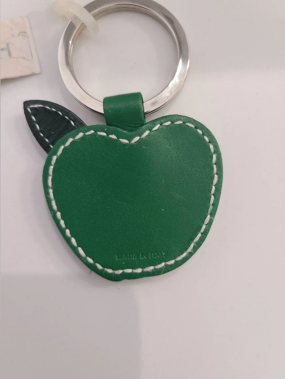 New Coach Green Apple Leather Key Ring